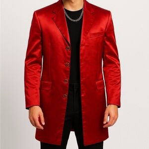 Vintage LC Live Collection‎ Blazer Jacket Mens 3X Red Formal Italy Clubwear